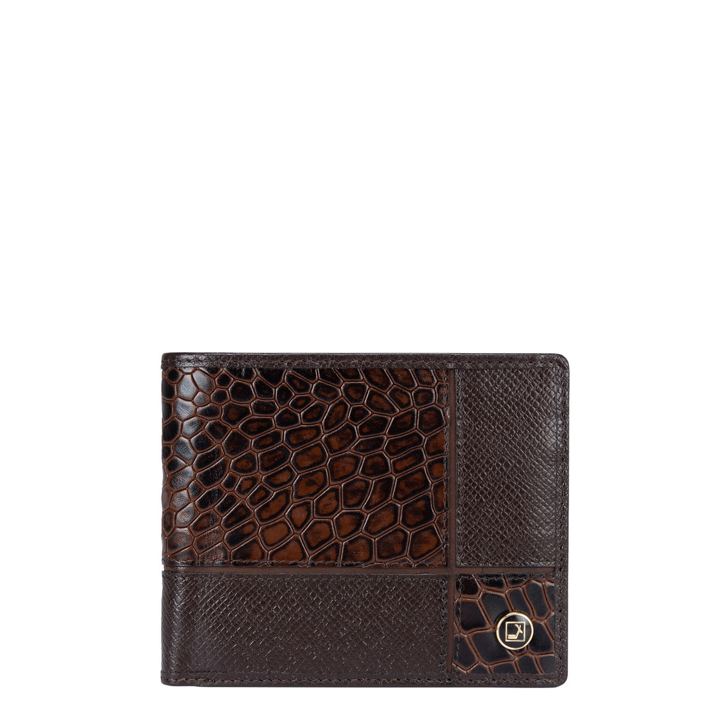 Croco Franzy Leather Mens Wallet - Brown