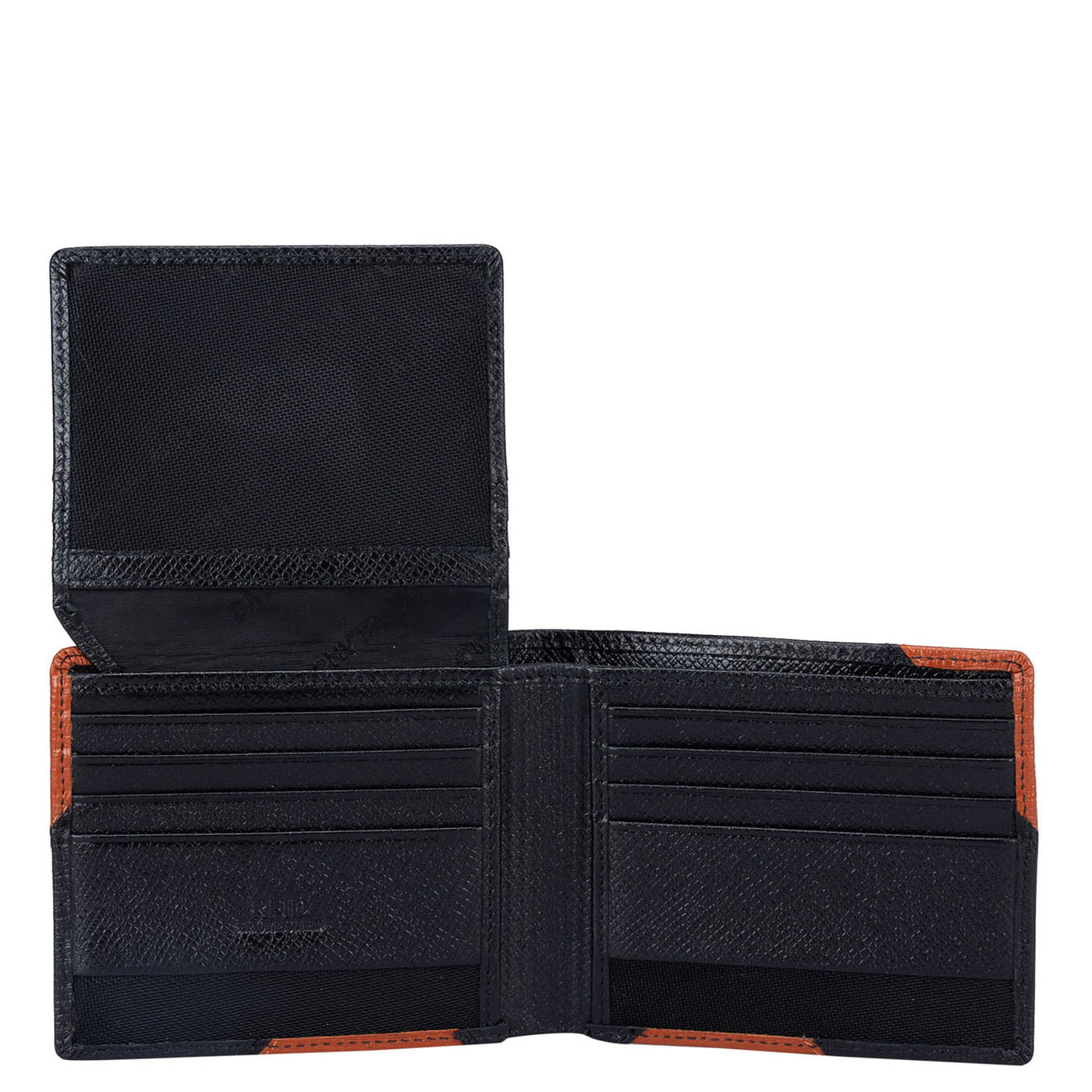 Franzy Leather Mens Wallet - Black & Rust