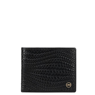 Mat Emboss Leather Mens Wallet - Black