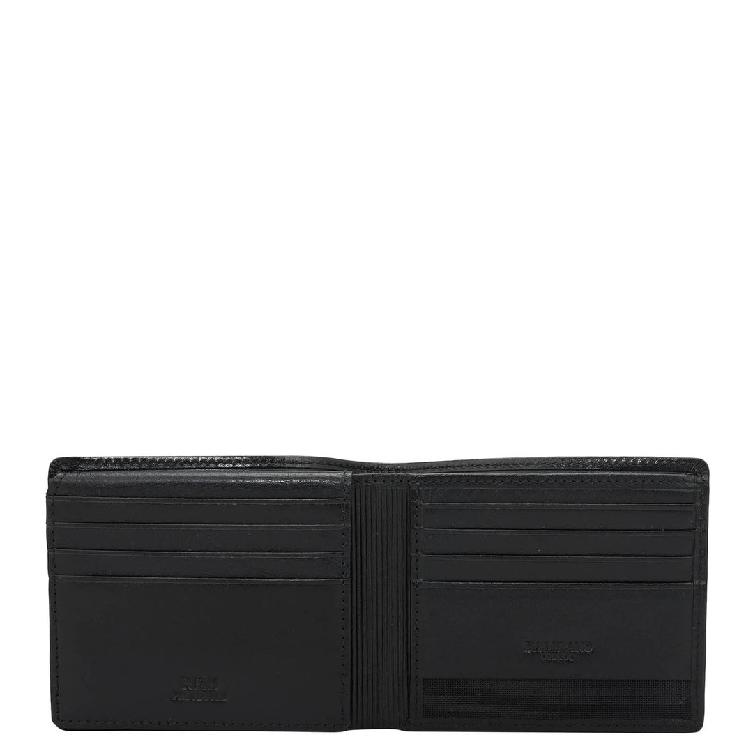 Black Bifold Leather Mens Wallet