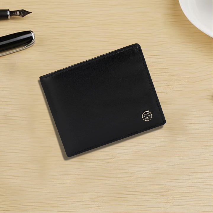 Black Bifold Leather Mens Wallet