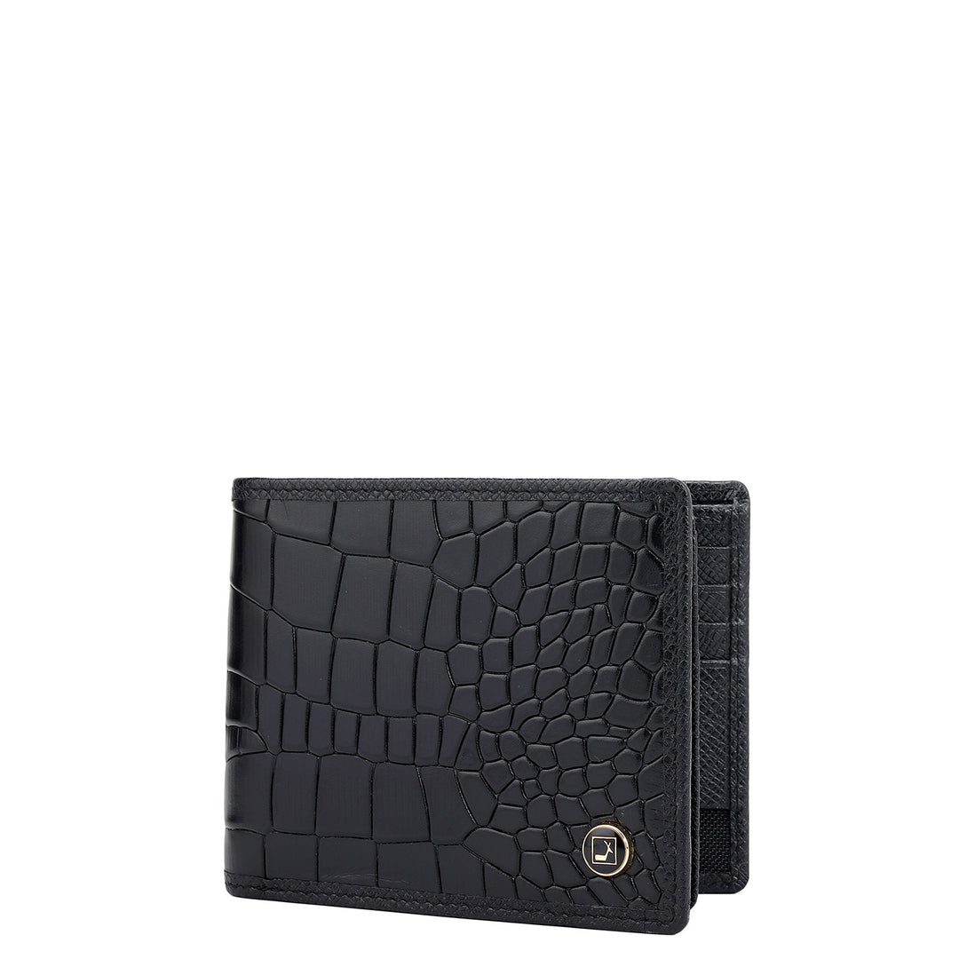 Black Bifold Leather Mens Wallet
