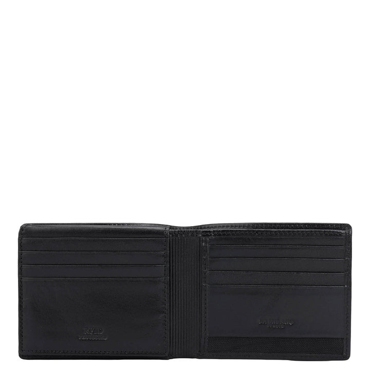 Black Bifold Leather Mens Wallet