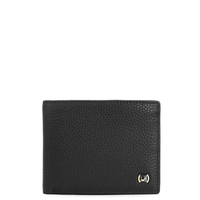 Wax Leather Mens Wallet - Black