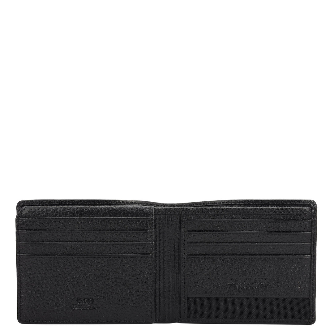 Black Bifold Leather Mens Wallet