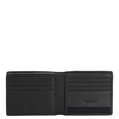 Wax Leather Mens Wallet - Black