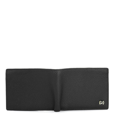 Wax Leather Mens Wallet - Black