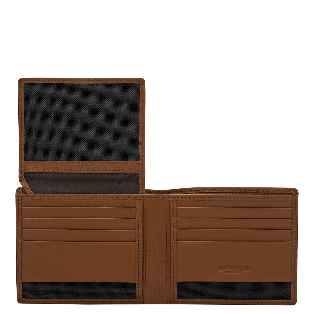 Cognac Bifold Leather Mens Wallet
