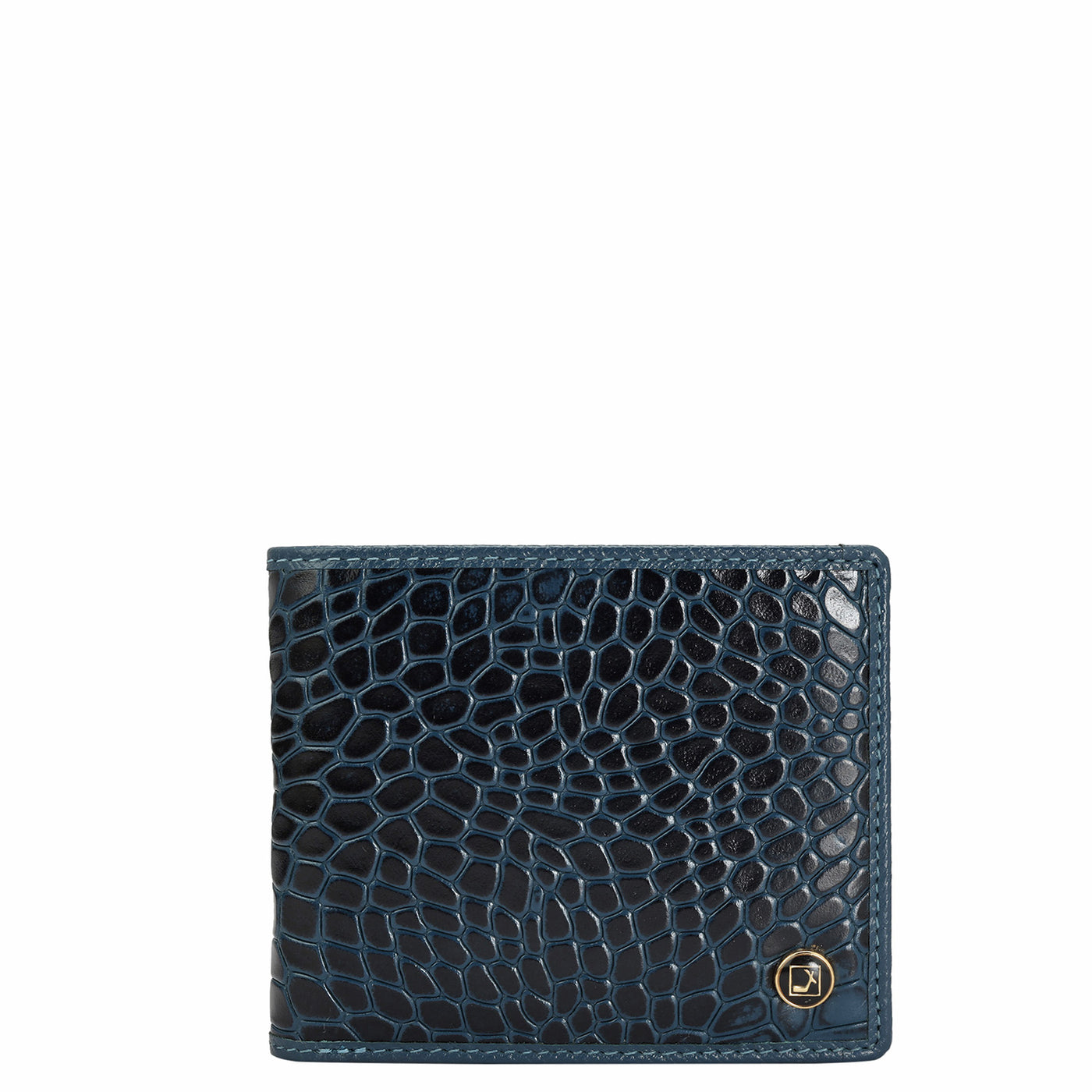 Croco Leather Mens Wallet - Ocean