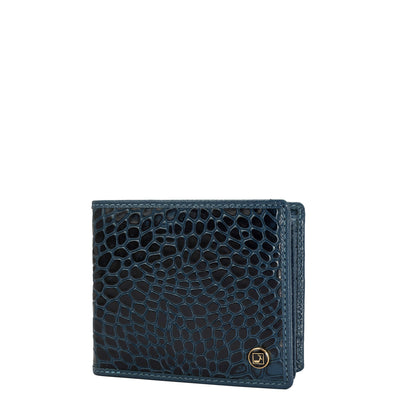 Croco Leather Mens Wallet - Ocean