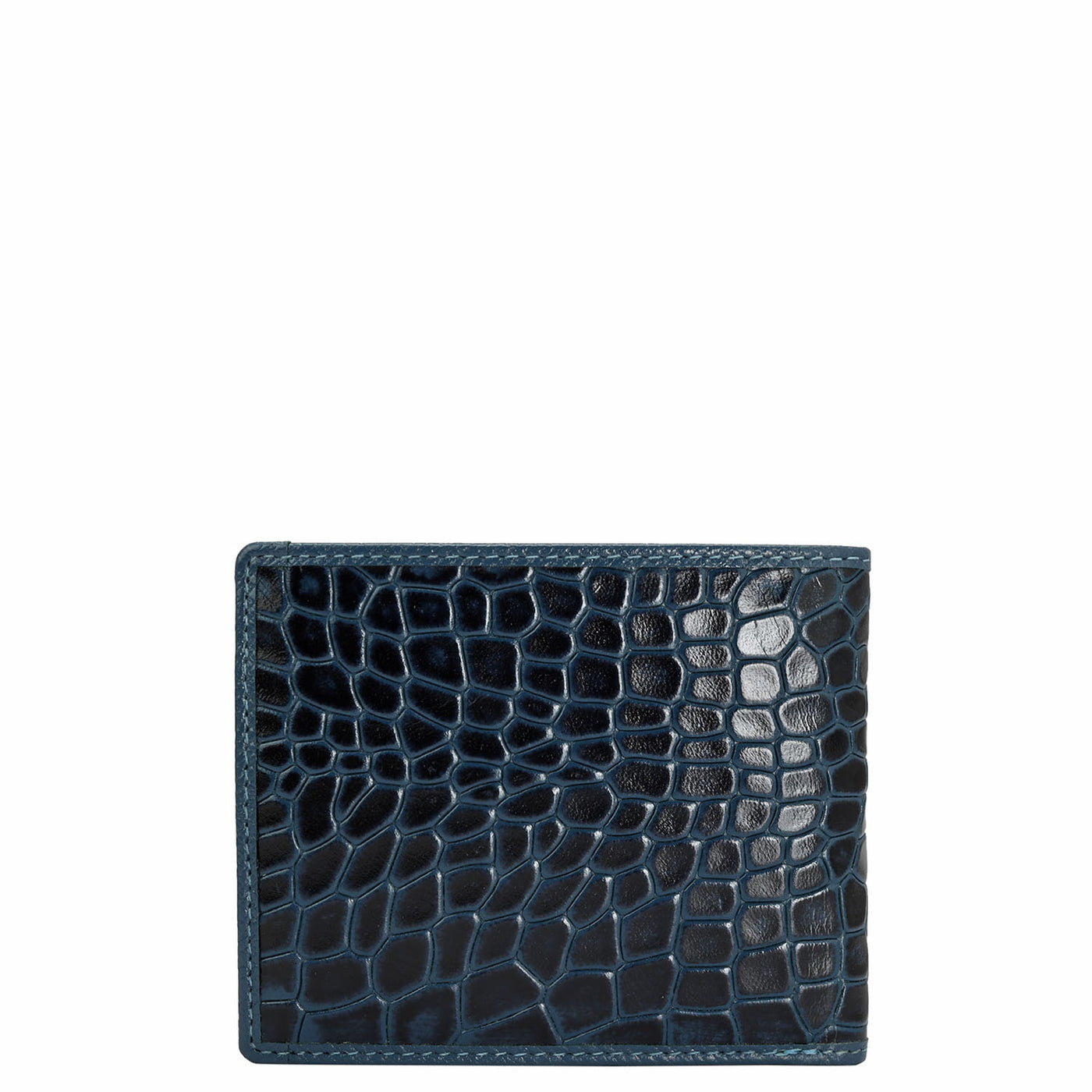 Croco Leather Mens Wallet - Ocean