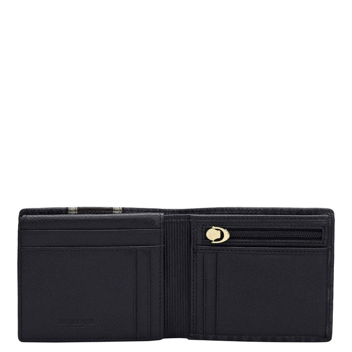 Black Bifold Leather Mens Wallet