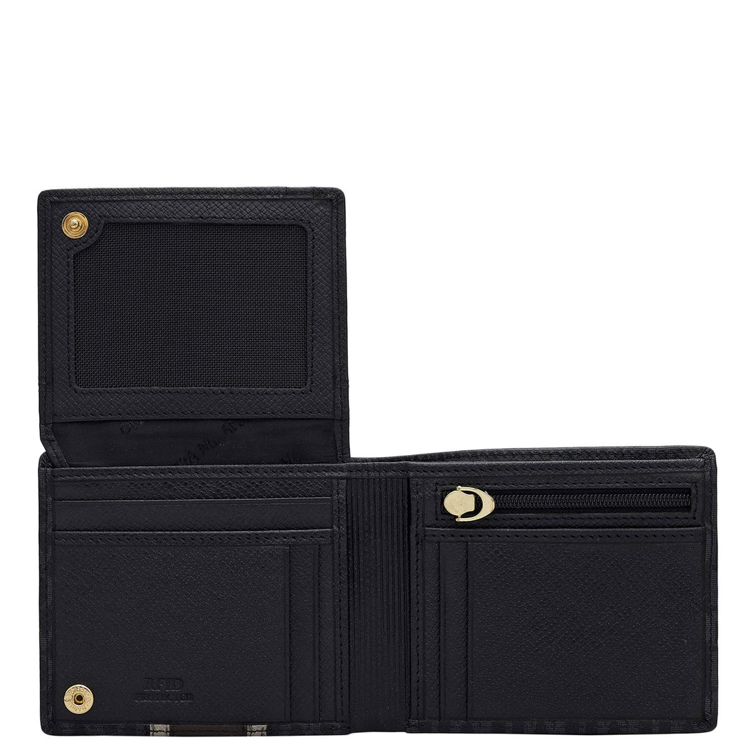 Black Bifold Leather Mens Wallet