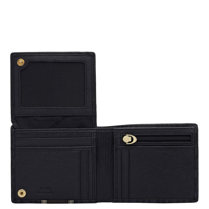 Black Bifold Leather Mens Wallet