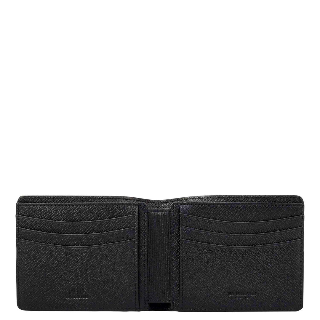 Black Bifold Leather Mens Wallet