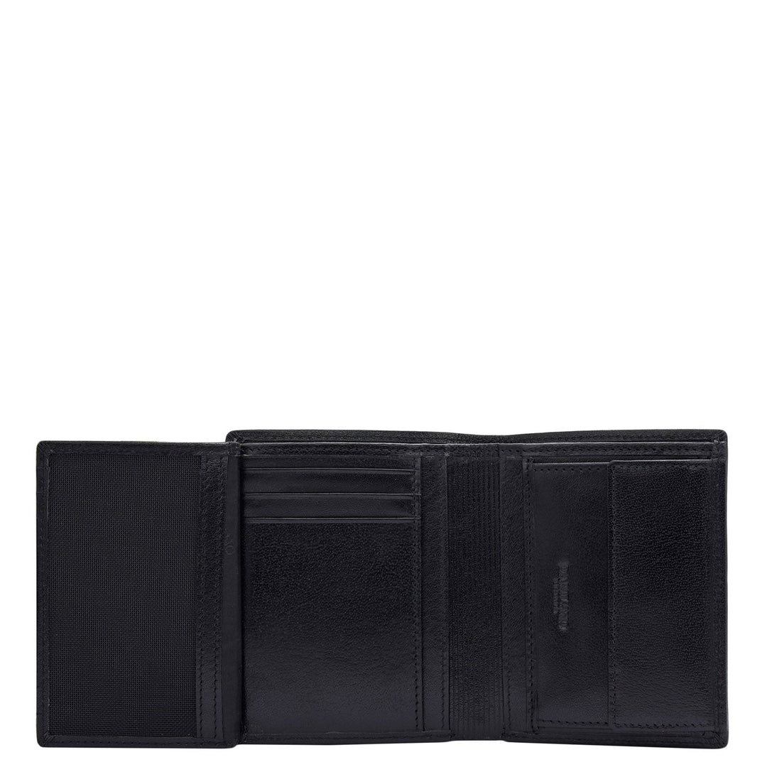 Black Bifold Leather Mens Wallet