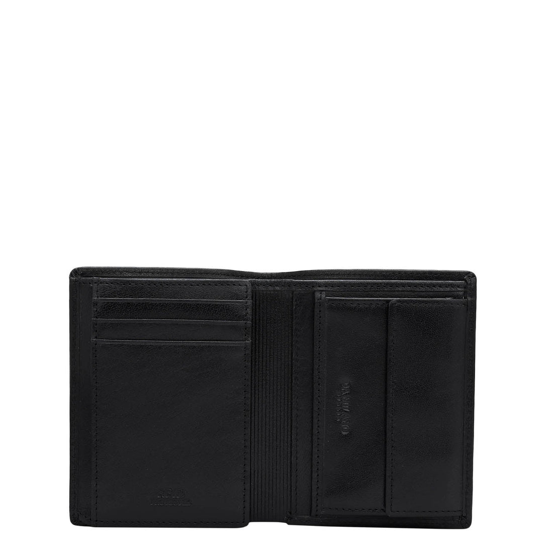 Black Bifold Leather Mens Wallet
