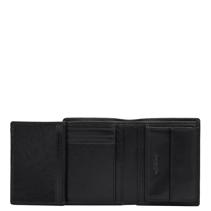 Black Bifold Leather Mens Wallet