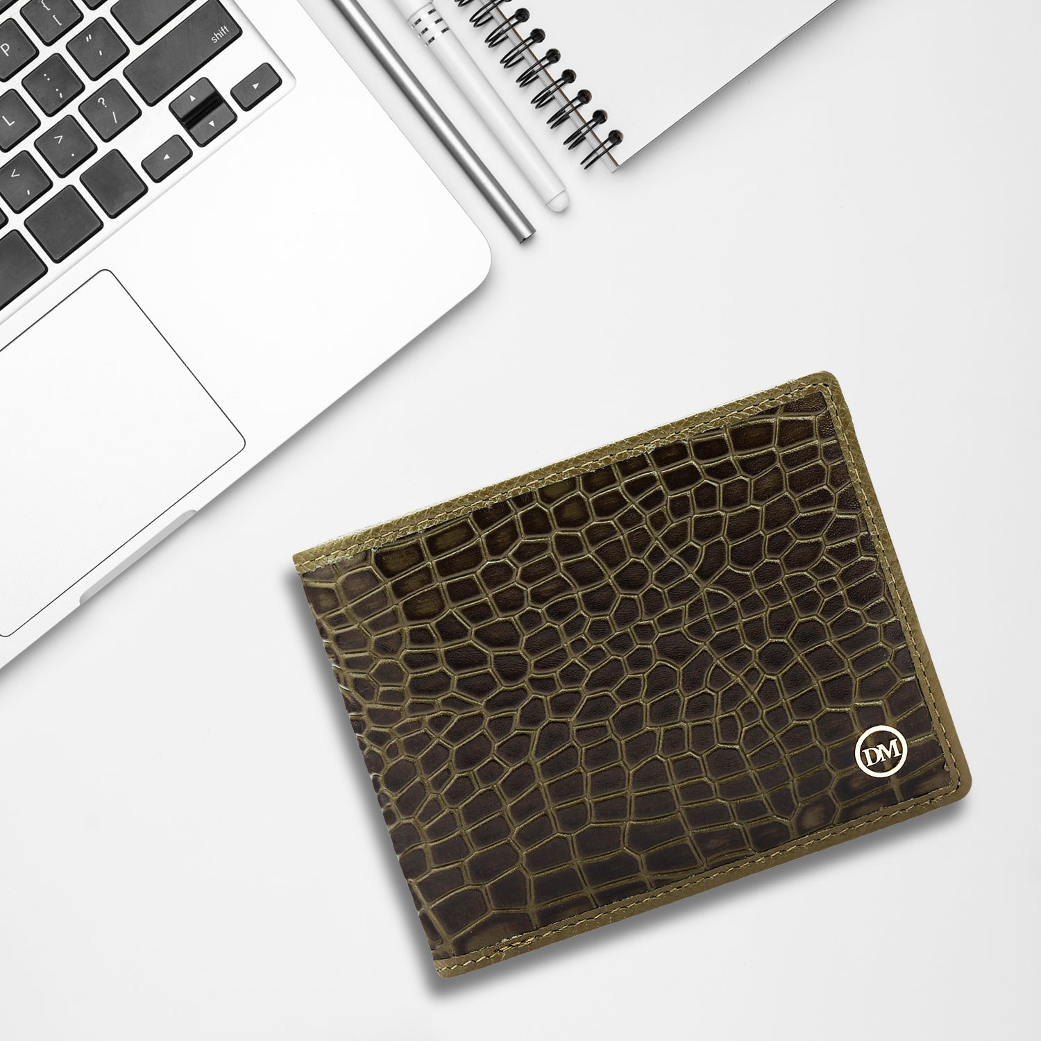 Military Green Bifold Leather Mens Wallet – Da Milano