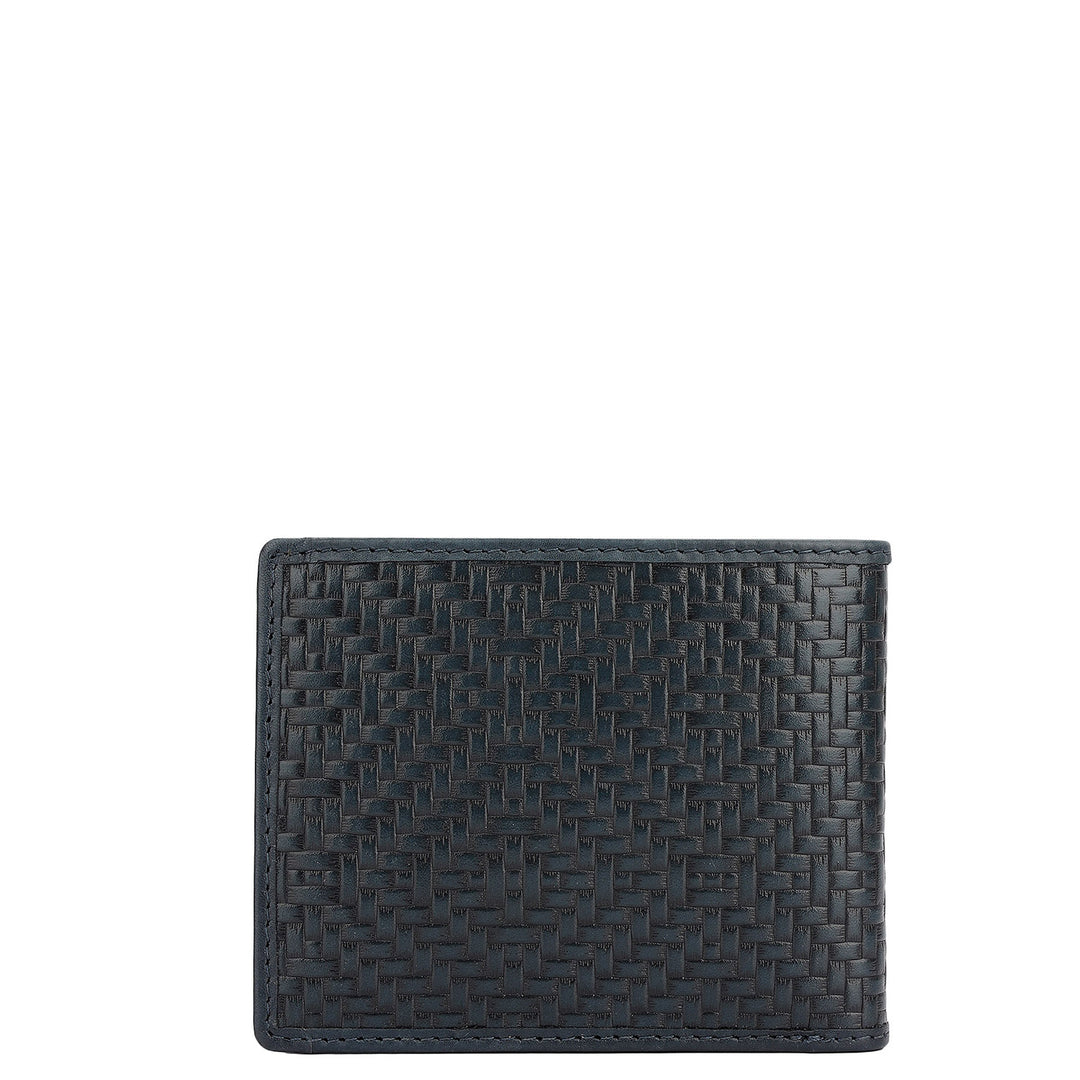 Navy Bifold Leather Mens Wallet