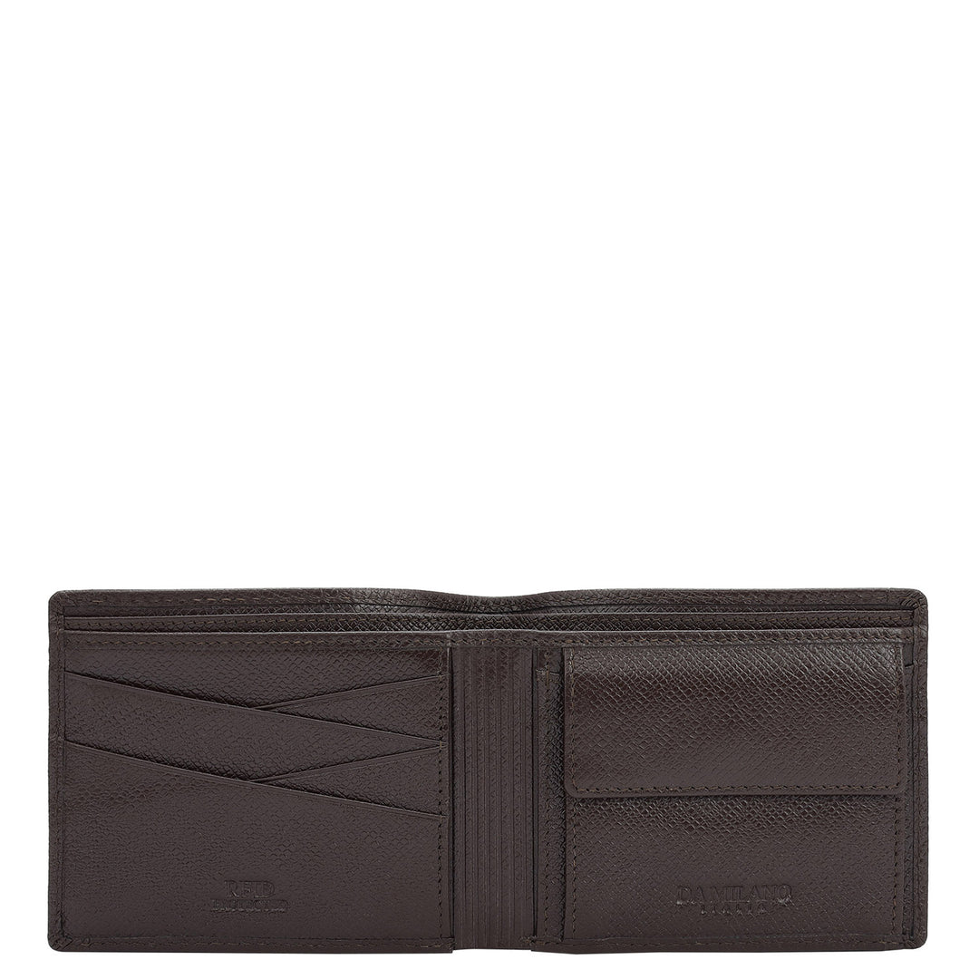 Croco Leather Mens Wallet - Brown