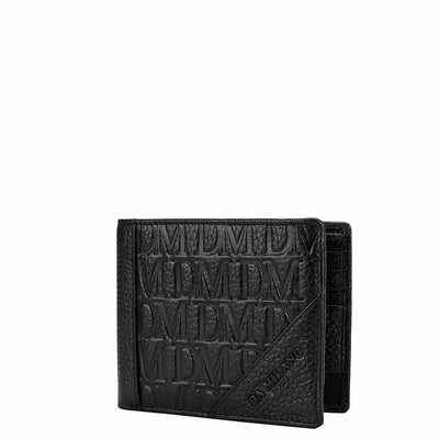Monogram Leather Mens Wallet - Black