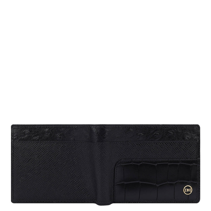 Franzy Croco Leather Mens Wallet - Black