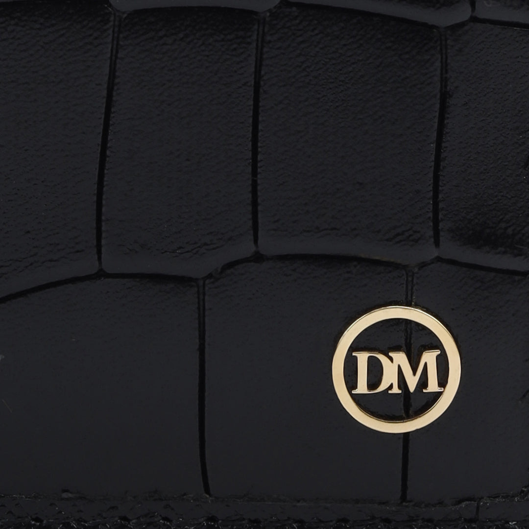 Franzy Croco Leather Mens Wallet - Black