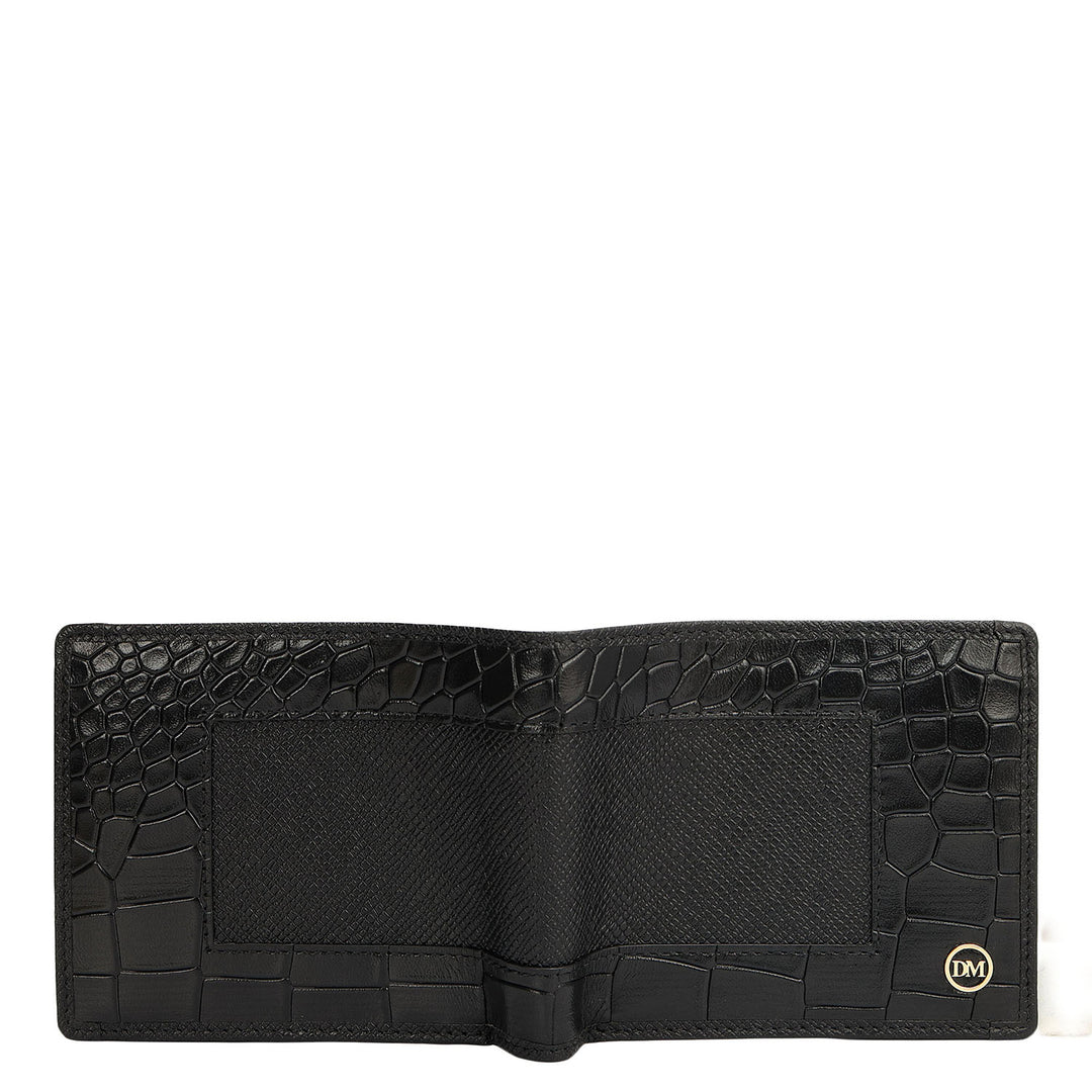 Black Bifold Leather Mens Wallet
