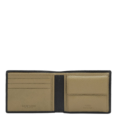 Wax Leather Mens Wallet - Black
