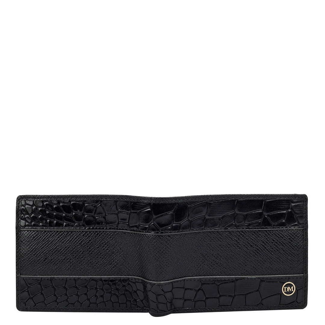 Croco Franzy Leather Mens Wallet - Black