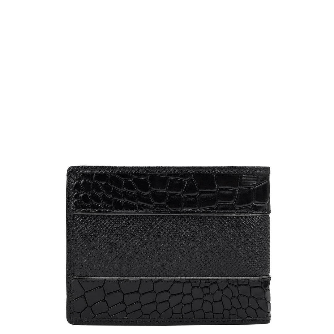 Croco Franzy Leather Mens Wallet - Black