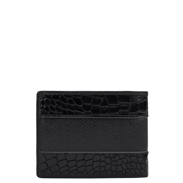 Croco Franzy Leather Mens Wallet - Black