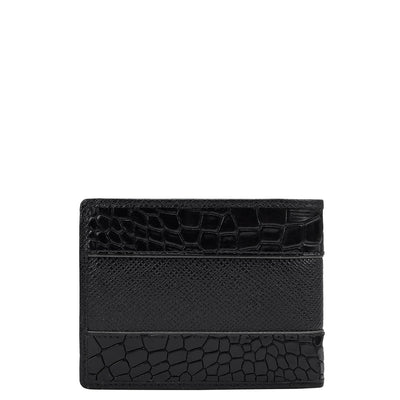 Croco Franzy Leather Mens Wallet - Black