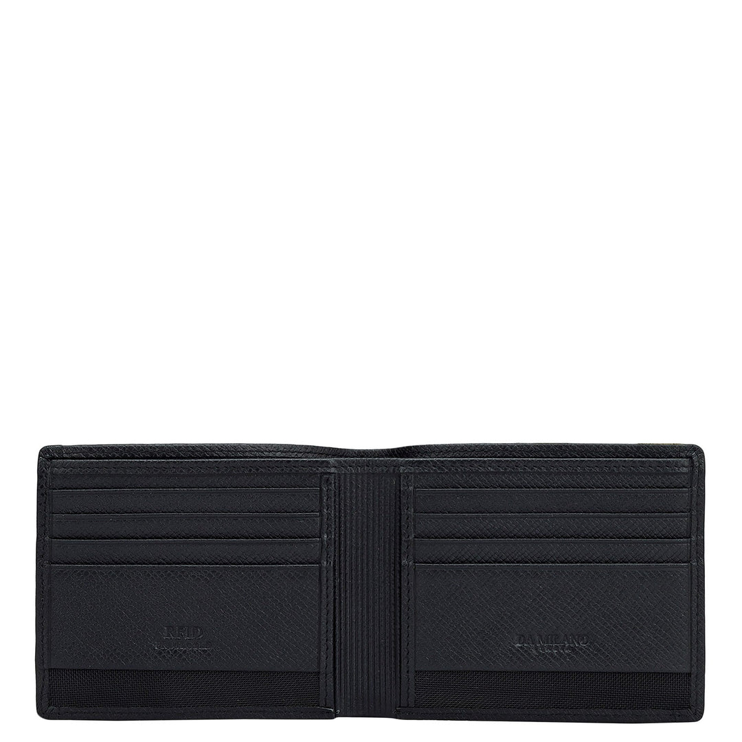 Black Bifold Leather Mens Wallet