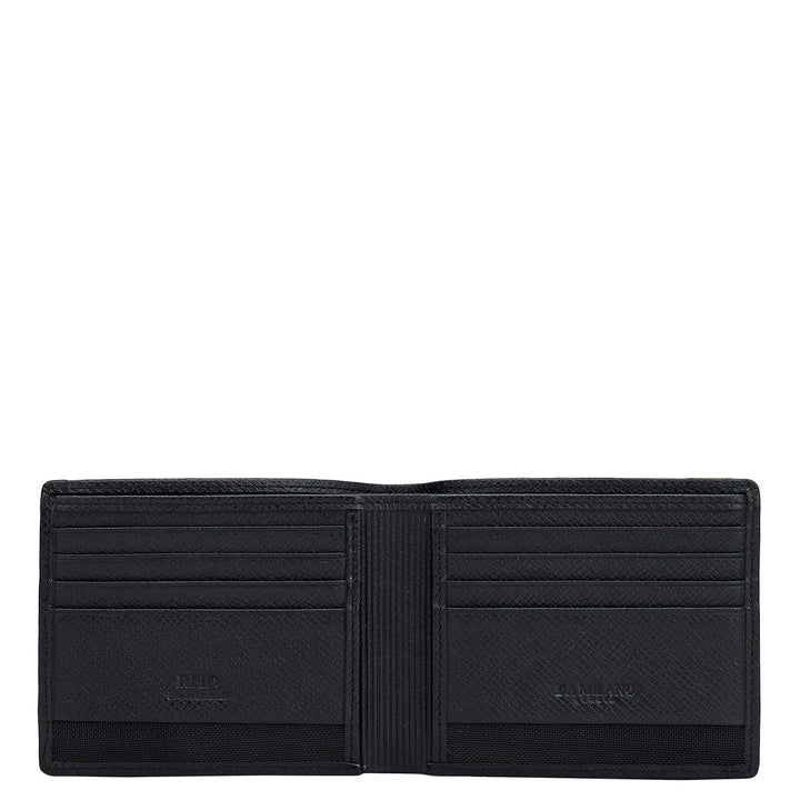 Black Bifold Leather Mens Wallet