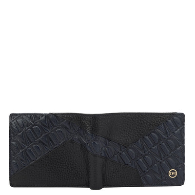 Monogram Wax Leather Mens Wallet - Blue & Black