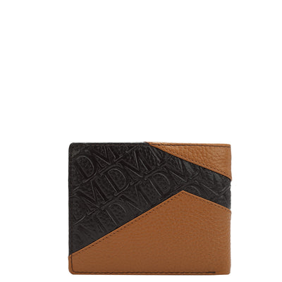 Monogram Wax Leather Mens Wallet - Chocolate & Cognac