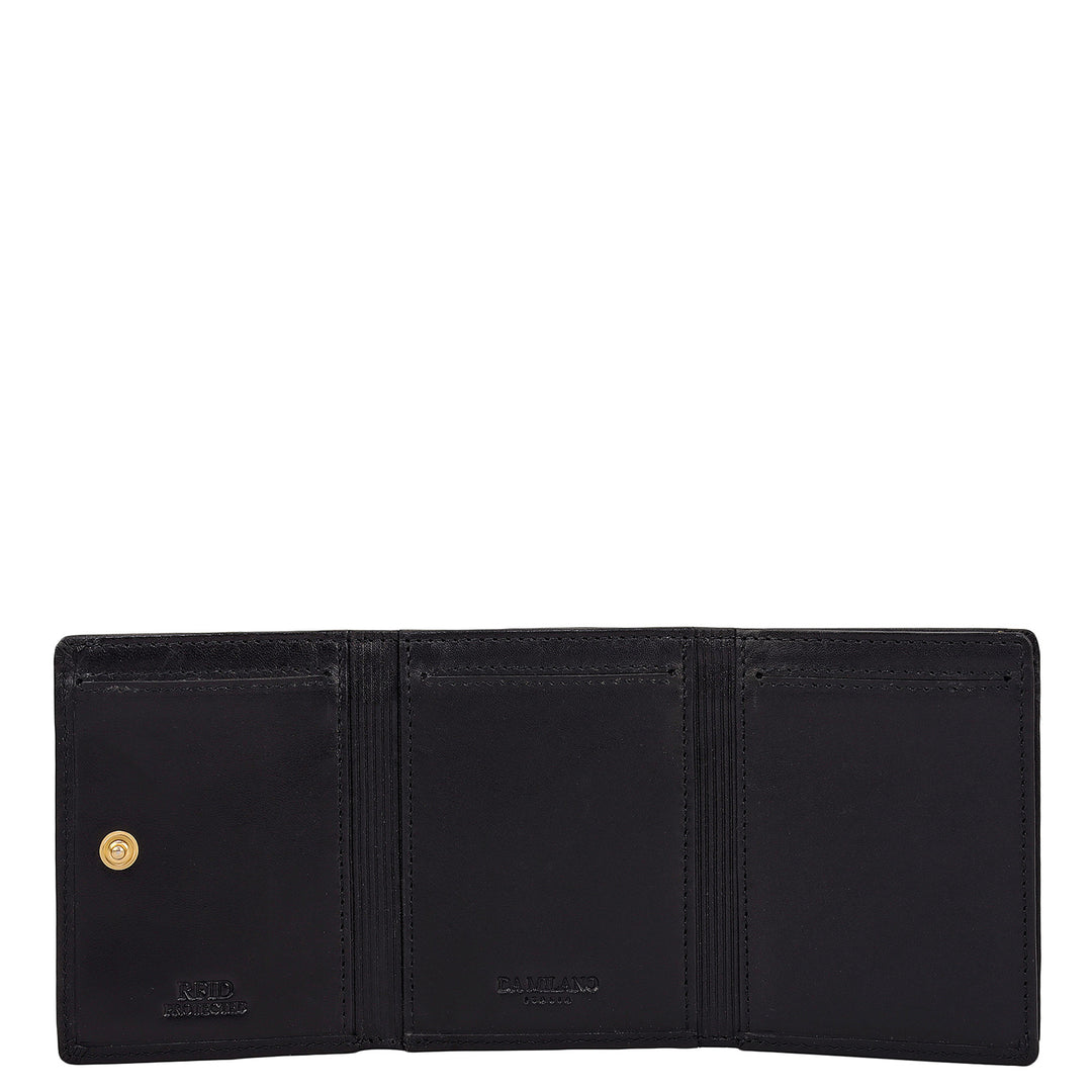 Black Trifold Leather Mens Wallet