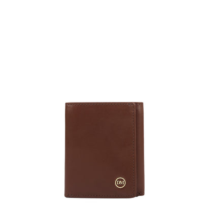 Brown Trifold Leather Mens Wallet