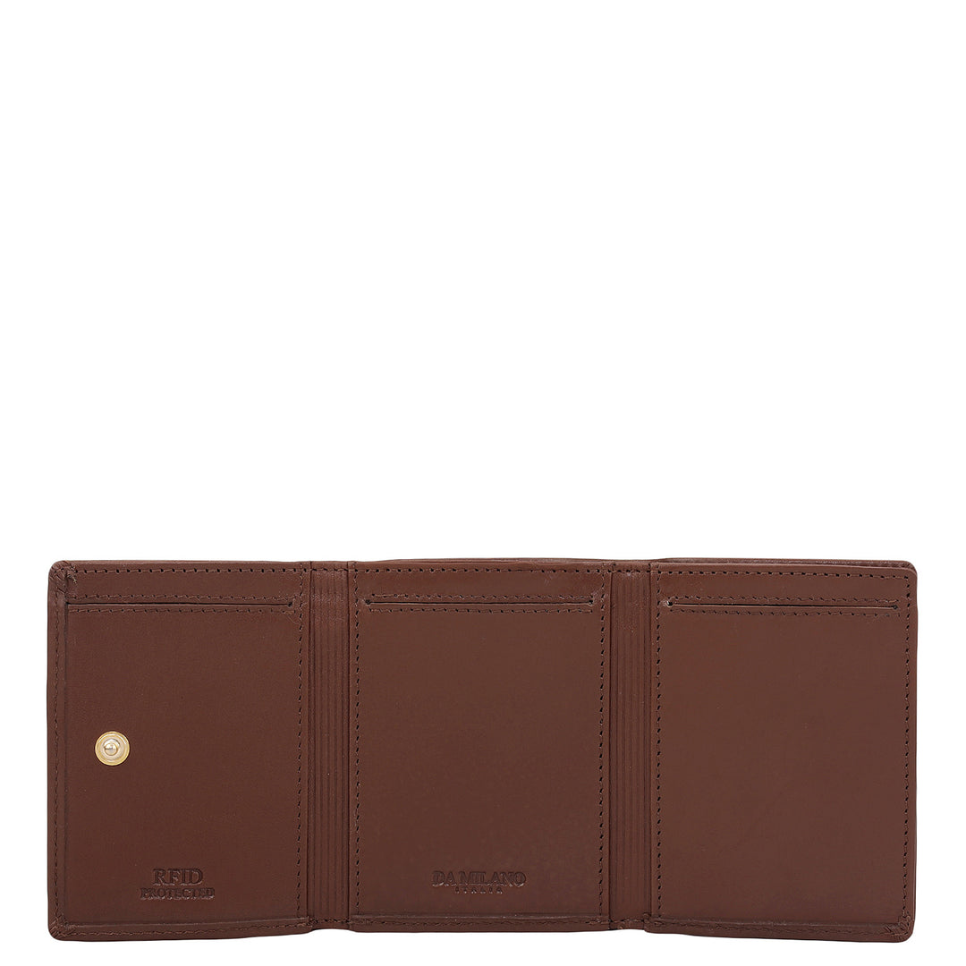 Brown Trifold Leather Mens Wallet