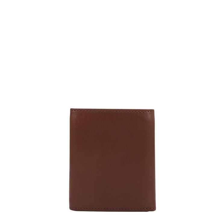Brown Trifold Leather Mens Wallet