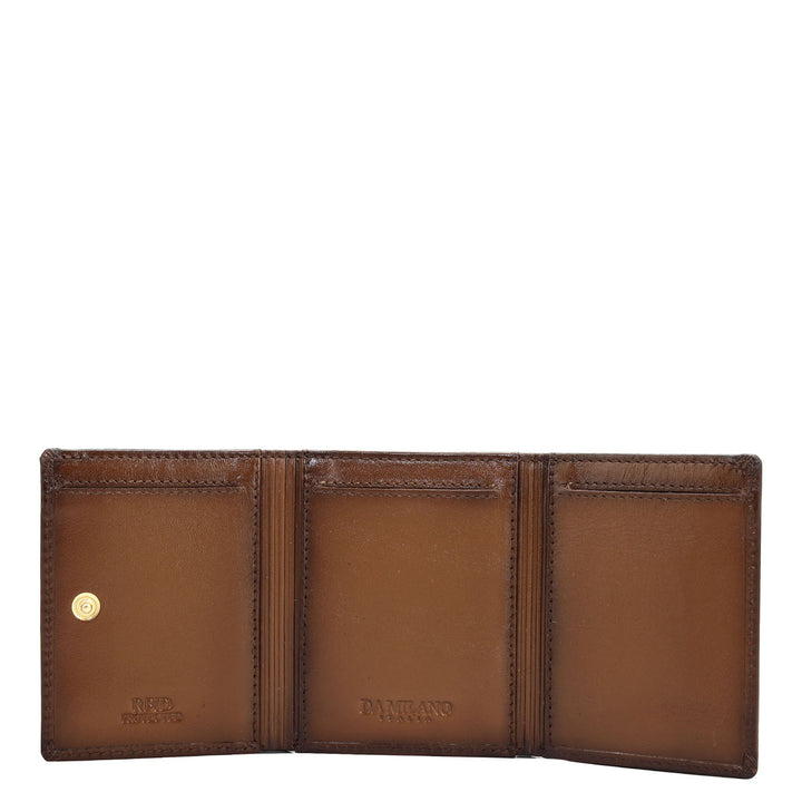 Cognac Trifold Leather Mens Wallet