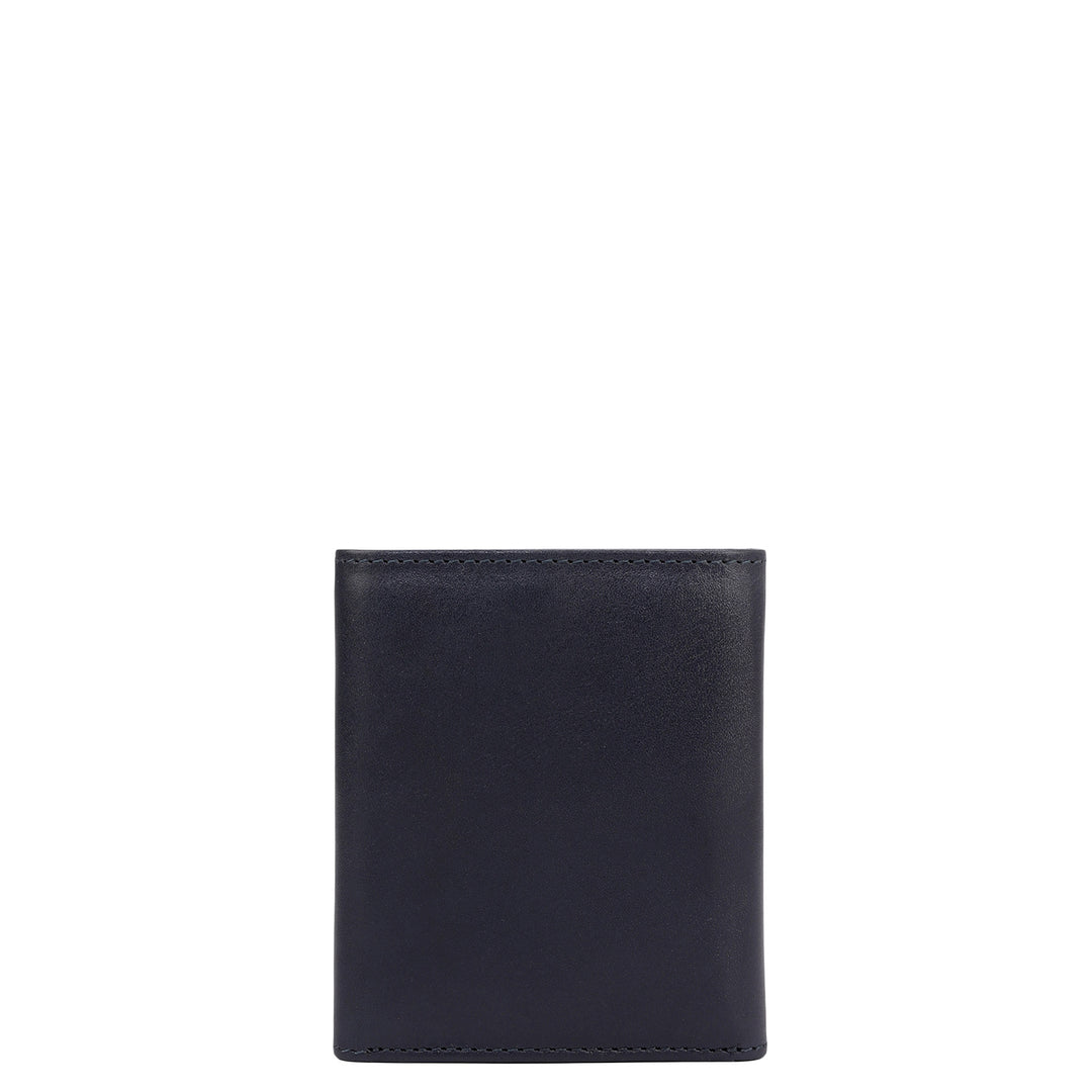 Navy Trifold Leather Mens Wallet