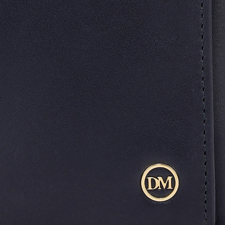 Navy Trifold Leather Mens Wallet