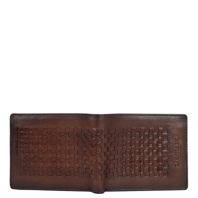 Mat Plain Leather Mens Wallet - Brown
