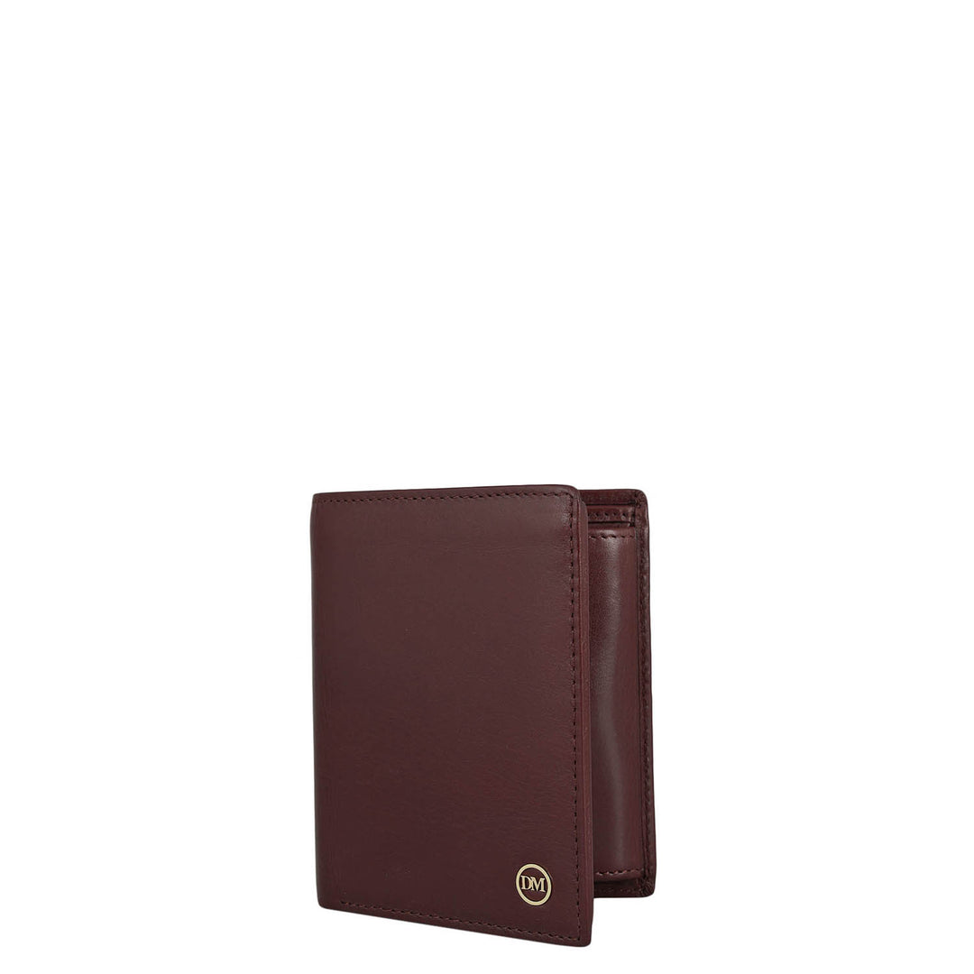 Wine  Bifold Leather Mens Wallet