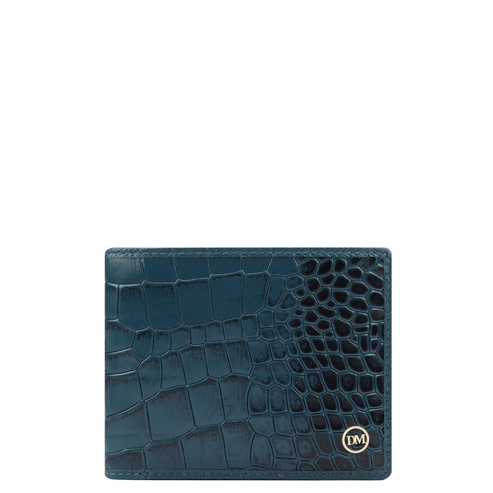 Croco Leather Mens Wallet - Ocean