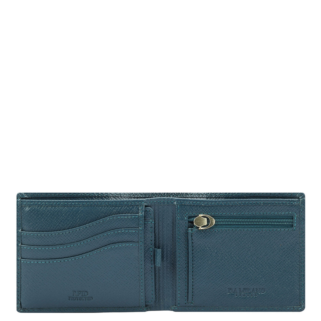 Croco Leather Mens Wallet - Ocean
