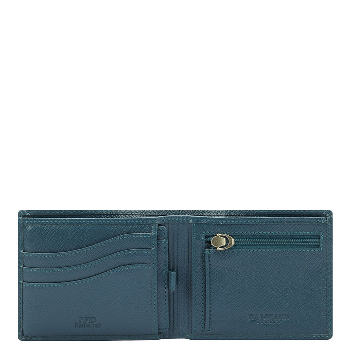 Croco Leather Mens Wallet - Ocean